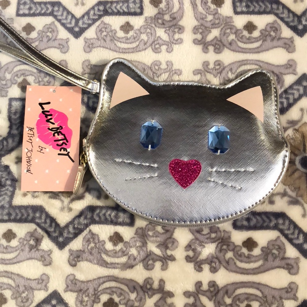 Shiny Cat Coin Purse Betsey Johnson